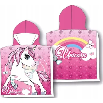 Pončo osuška JEDNOROŽEC UNICORN pro děti 50x100 s kapucí