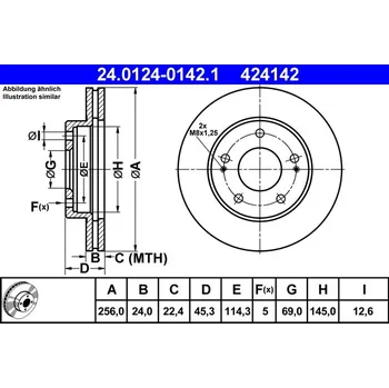 Brzdový kotouč Brzdový kotouč ATE 24.0124-0142.1