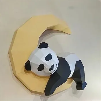 3D puzzle Papírový 3D model Panda na měsíci