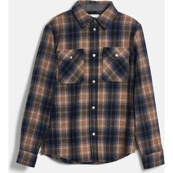 Pánská košile KOŠILE WOOLRICH ALASKAN MELTON OVERSHIRT SAILOR BLUE CHECK