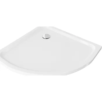 Sprchová vanička Mexen SLIM - Čtvrtkruhová sprchová vanička 70x70x5cm + chromový sifon, bílá, 41107070