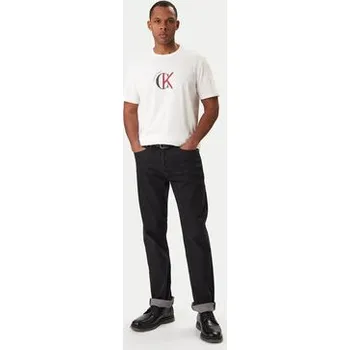 Pánská móda Calvin Klein Jeans T-Shirt 2Tone Graphic LV14RE829G Bílá Regular Fit XS