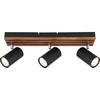 GLOBO Kayden, 3x GU10 (57909-3) černé/dřevo
