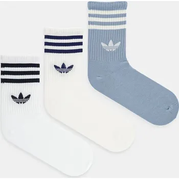 Pánské oblečení Ponožky adidas Originals 3-Stripes 3-pack JV7406 bílá 00X, vel. 40/42