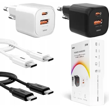 2x RYCHLÁ SÍŤOVÁ NABÍJEČKA USB-C 20W PRO TELEFON + 2x KABEL USB-C 100W