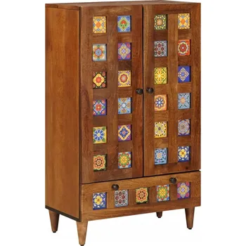 Komoda Vysoká komoda ořech włoski 60 x 33,5 x 100 cm Mango dřevo