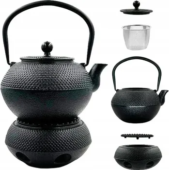Konvice na čaj Litý smaltovaný čajník Gracja 1,2 l černý