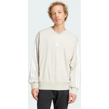 Pánská mikina ADIDAS Mikina Essentials 3-Stripes French Terry L BÉŽOVÁ|BÍLÁ