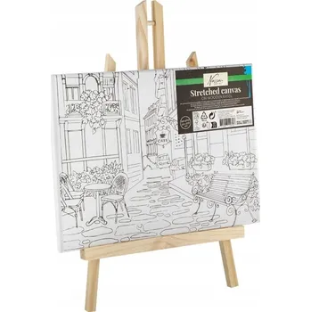 Obraz Plátno s potiskem + malířský stojan KAVÁRNA pro malování 30x22,5 cm. DIY sada