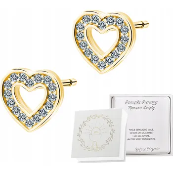 Náušnice DÁREK PRO Den dětí DĚTÍ Pozlacené Náušnice SRDCE 925