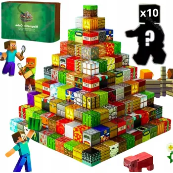 ostatní stavebnice Magnetické Stavebnice 100 ks náhodných kostek kostky bloky pixely Krabička