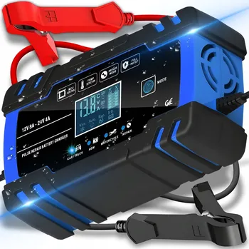 Automatická nabíječka s funkcí opravy akumulátorů 8 A 12 V 24 V LCD