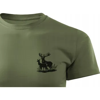 Pánské tričko Pánské bavlněné tričko pro myslivce s loveckým potiskem BÝK s LANÍ vel XXL