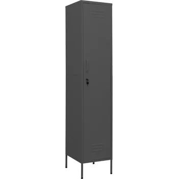 Šatní skříň Skříň uzamykatelná na klíč, antracitová, 35x46x180 cm, ocelová