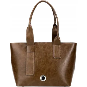 Kabelka Monnari Velká taška do práce, aktovka, shopper, pevná, klasická hnědá