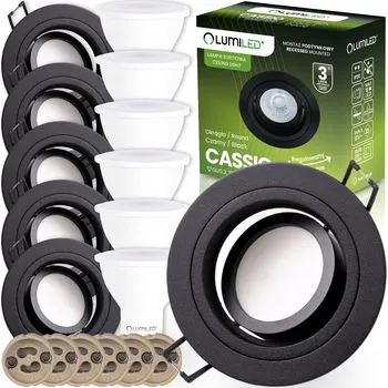 6x Halogenové podhledové svítidlo Stropní Svítidlo nastavitelné + LED GU10 6W