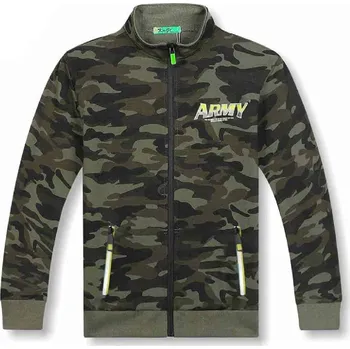 Chlapecké oblečení MASKÁČOVÁ MIKINA ARMY KUGO, velikost 116-146 Barva: Maskáč se zeleným nápisem, Velikost: 146