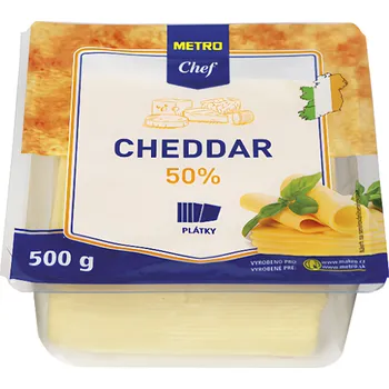 Metro Chef Cheddar 50 %, plátky 500g
