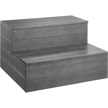 Schodiště VEVOR Schody do vířivky, venkovní schody se 2 schody, odolné, šířka 635 mm, nadzemní/nafukovací bazénové schody HIPS s nosností 272,2 kg, víceúčelové pro verandu, terasu, palubu, karavany, grafitově šedé