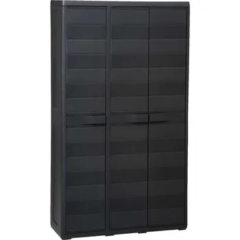 Zahradní skříň vidaXL Zahradní skladovací skříň se 4 policemi [43701] Barva: Černá