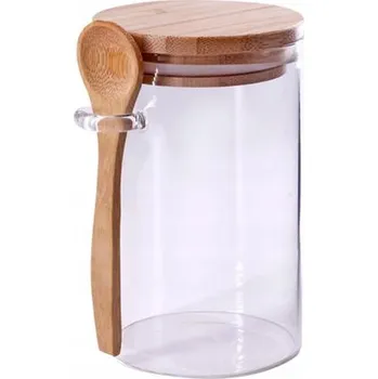 Dóza na potraviny Skleněná dóza s bambus víčkem TORO 500ml borosilikát