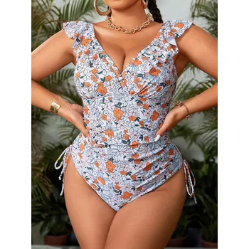 Dámské oblečení Shein jednodílné plavky bílé barvy velikosti XXL