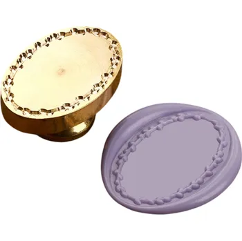 Sběratelství Pečetní razítko 20 x 30 mm Oválná mosazná zlatá hlavice Pečeť na obálky a dekorace pro voskové pečetění oznámení