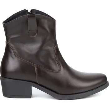 Dámská obuv Dámské kotníkové boty Olivier Dakota elegantní na podpatku tmavě hnědá 39