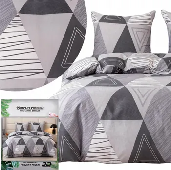 Povlečení SADA POVLEČENÍ 160x200 bavlna saténová 3 díly 2x povlak na polštář 70x80