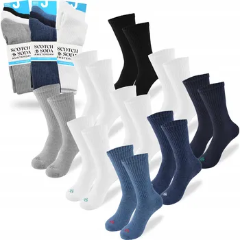 Pánské ponožky SCOTCH&SODA Pánské Ponožky Dlouhé 9 párů Komplet Bavlna Barva Mix 41-46