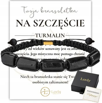 Náramek Náramek Lovly černý s turmalínem, nastavitelný 17,50 cm