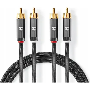 Audio kabel Audio kabel Nedis CATB24200GY20, 2 m, 2x RCA, šedý