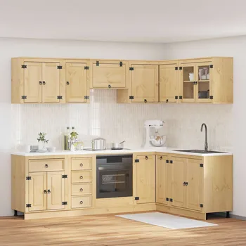 Příborník do zásuvky Truhlářský se zásuvkou s policí 10 pcs Med Masivní borové dřevo