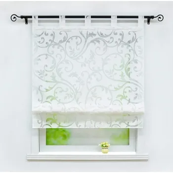 Prostěradlo Joyswahl římská roleta vyhořelá římské závěsy s poutky závěsy "Jessica" š x v 140x140cm bílé balení