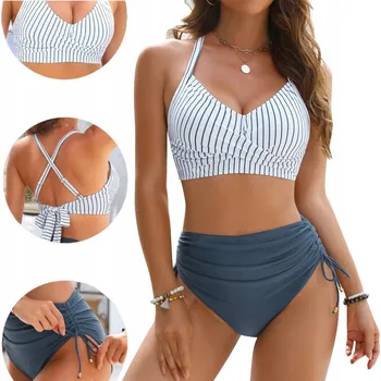 Dámské plavky DVOUDÍLNÉ PLAVKY S VYSOKÝM PASEM BIKINI M8 PUSH UP M 38