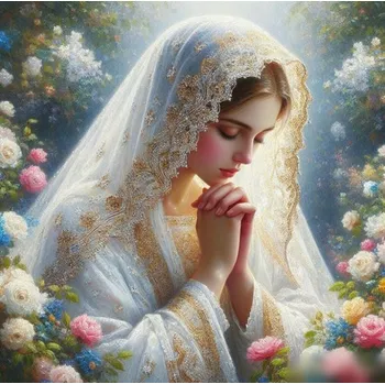 Obraz DIAMANTOVÁ VÝŠIVKA MOZAIKA Panna Maria modlící se v zahradě 2002479