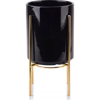 Květináč Květináč 15,5 x 13 cm keramický černý