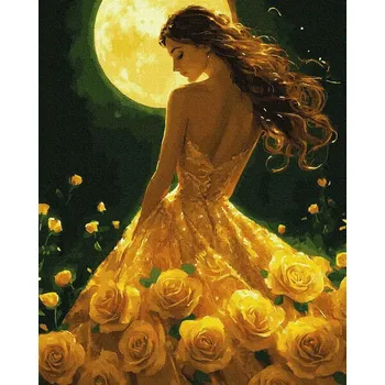 Malování podle čísel iPicasso zlatá metalická barva 40x50 cm na rámu