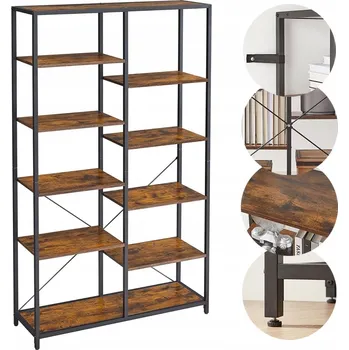 Knihovna Regál Songmics 100 cm x 170 cm x 30 cm černý, odstíny hnědé