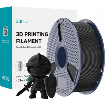 3D tisk Filament Sunlu PLA Černý 1 kg Cívka 1,75 mm pro 3D Tiskárnu