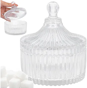 Dóza na potraviny CUKRÁRNA velká skleněná nádoba cukr o objemu 200 ml, elegantní do kuchyně