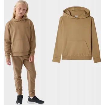 Chlapecká mikina Dětská mikina 4F bavlna hnědá, velikost 128