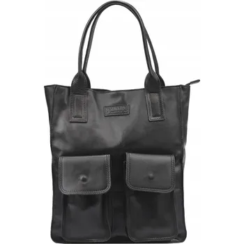 Kabelka Gregorio shopper kabelka z pravé kůže černá