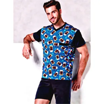 Pánské pyžamo Pánské Pyžamo Krátké FOLTÝN PK 488 Velikost: 5XL