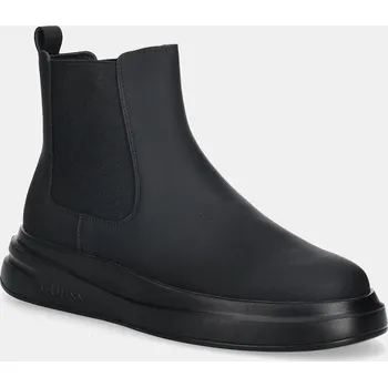 Pánské tenisky Kožené kotníkové boty Guess ELKO FMFELK.LEA10.BLACK černá 99X, EUR 45