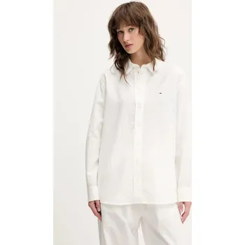 Pánská košile Košile s příměsí lnu Tommy Jeans DW0DW20292 béžová 01X, vel. M