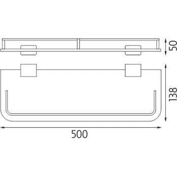 Nimco Regál s ohrádkou, 50 cm Ki 14091AX-50-26