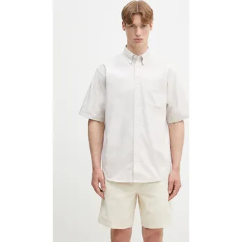 Bavlněná košile Carhartt WIP S/S Braxton Shirt, L, béžová, 12X