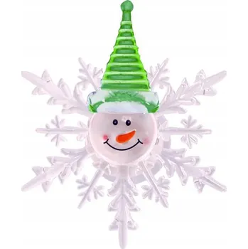 Vánoční dekorace Vánoční okenní LED vločka TORO 10cm sněhulák