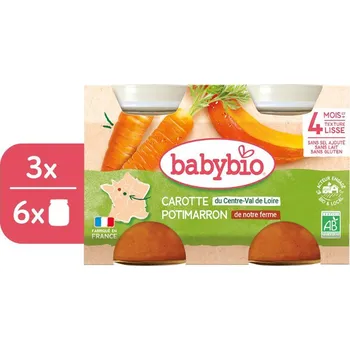 BABYBIO Mrkev a dýně 3× (2× 130 g)